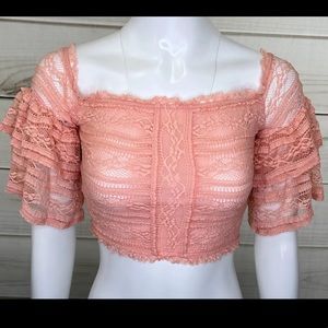 Bebe Lace Crop Top